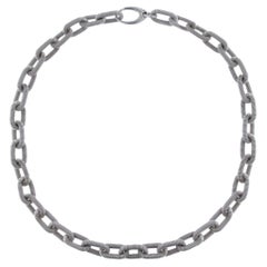 Alex Jona Collar de eslabones de cadena de alambre trenzado de plata de ley