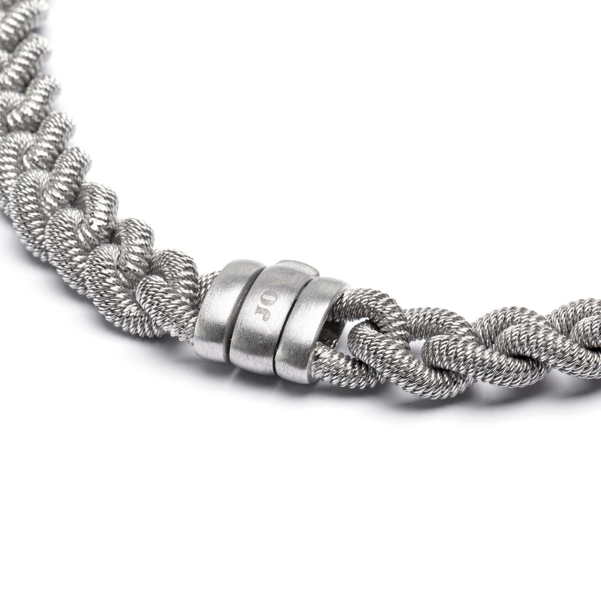 Women's Alex Jona Sterling Silver Twisted Wire Curb Link Chain Necklace For Sale