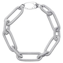 Alex Jona Pulsera de cadena de eslabones de alambre trenzado de plata de ley