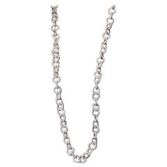 Alex Jona, collier à maillons longs en argent sterling et fil de fer torsadé