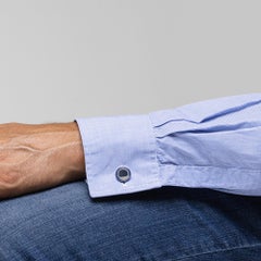 Sterling Silver Two Shade Blue and Red Enamel Cufflinks