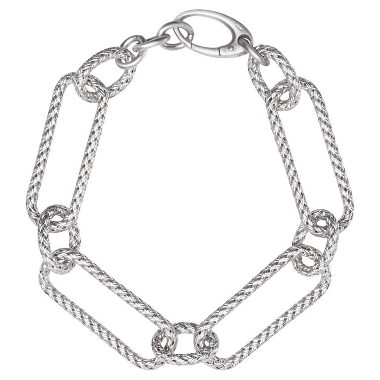 Alex Jona Sterling Silver Wicker Link Chain Bracelet For Sale at 1stDibs |  scala design pulseras, wicker chain link
