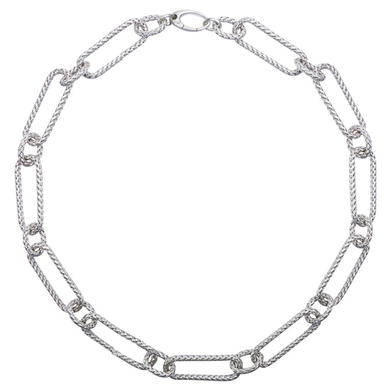 Alex Jona Sterling Silver Wicker Link Chain Necklace For Sale at 1stDibs |  alex wicker, 399001c00, wicker chain link