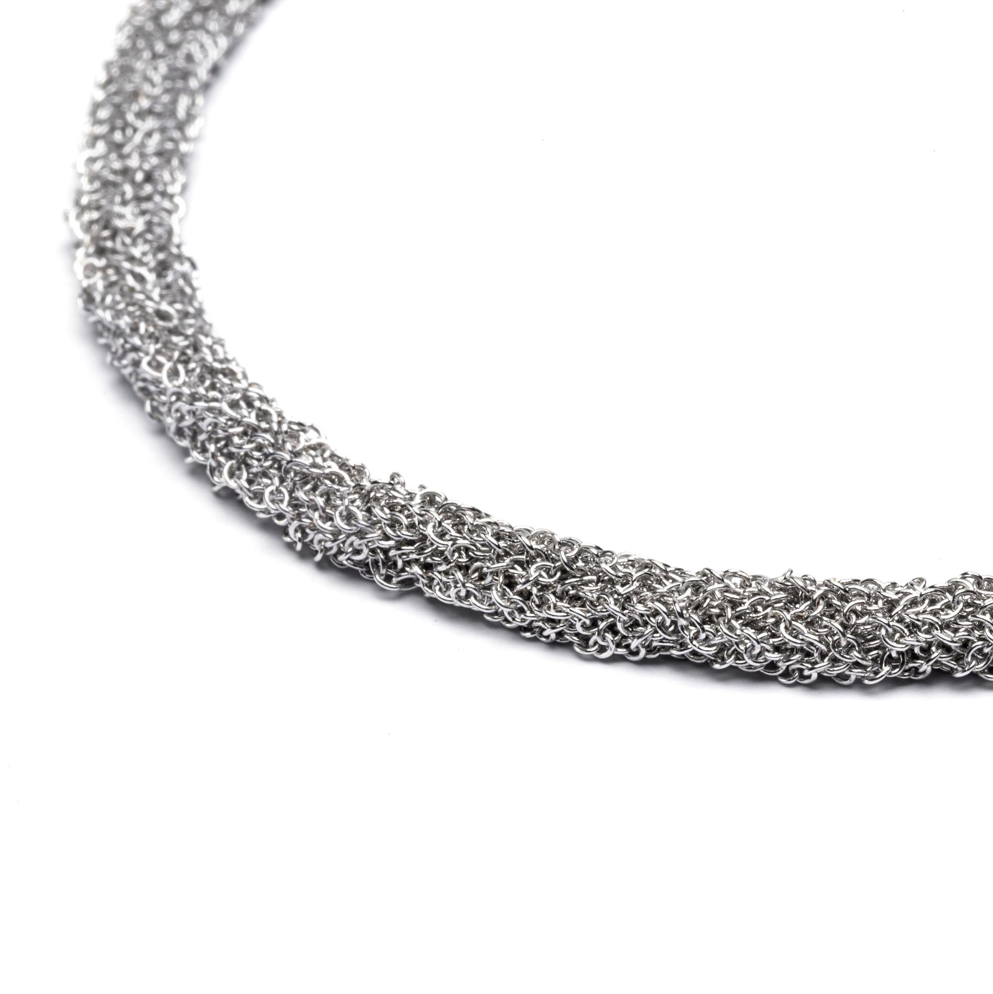 Contemporary Alex Jona Sterling Silver Woven Chain Necklace For Sale