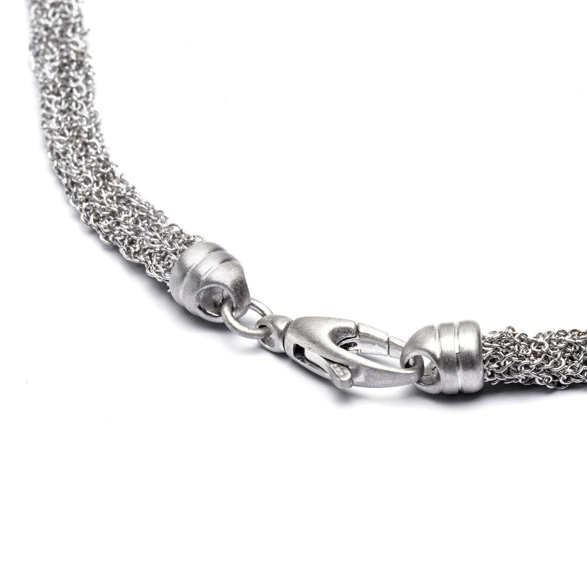 Women's Alex Jona Sterling Silver Woven Long Chain Necklace For Sale