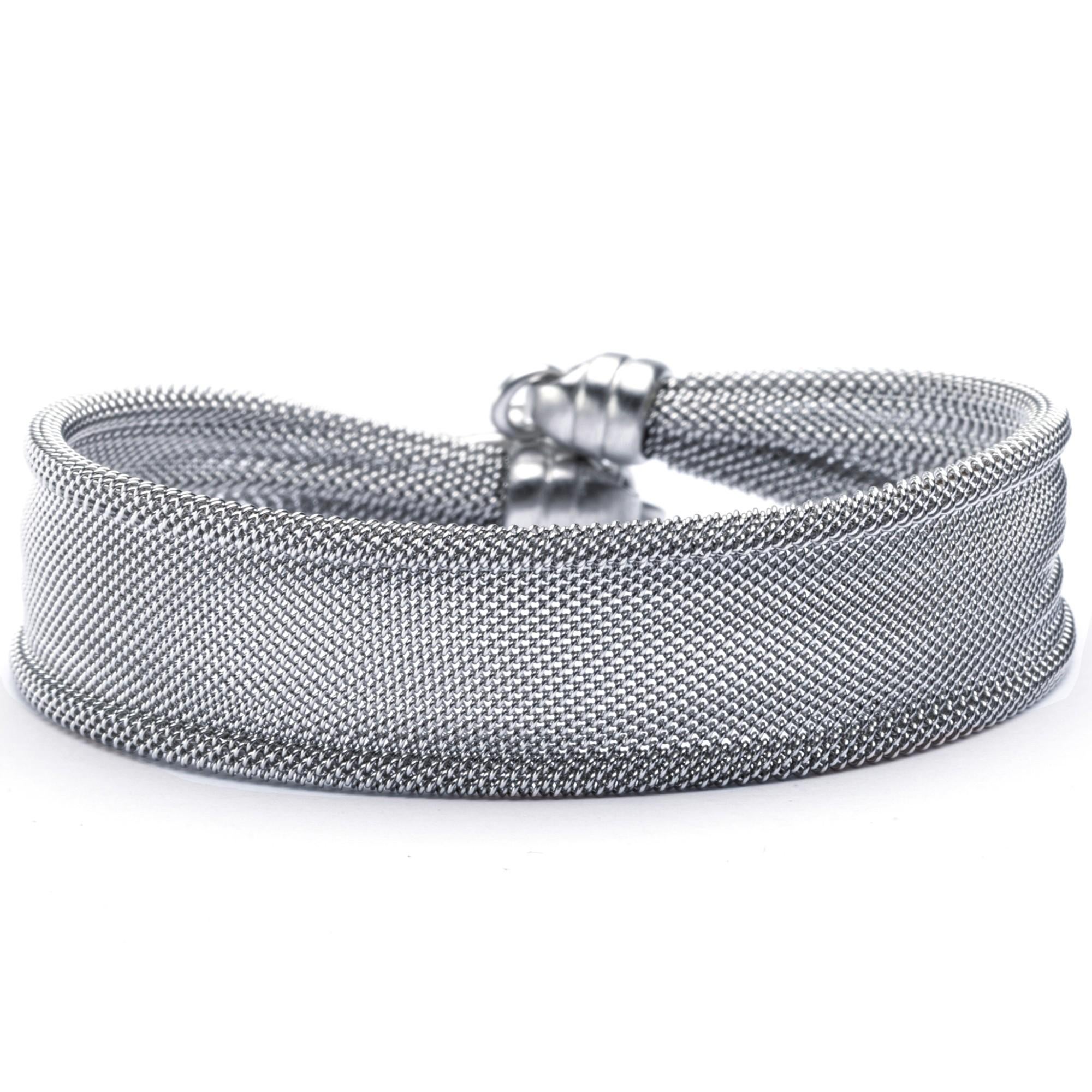Alex Jona Sterling Silver Woven Plissé Bracelet