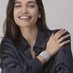 Alex Jona Pulsera brazalete tejida Plissé de plata de ley