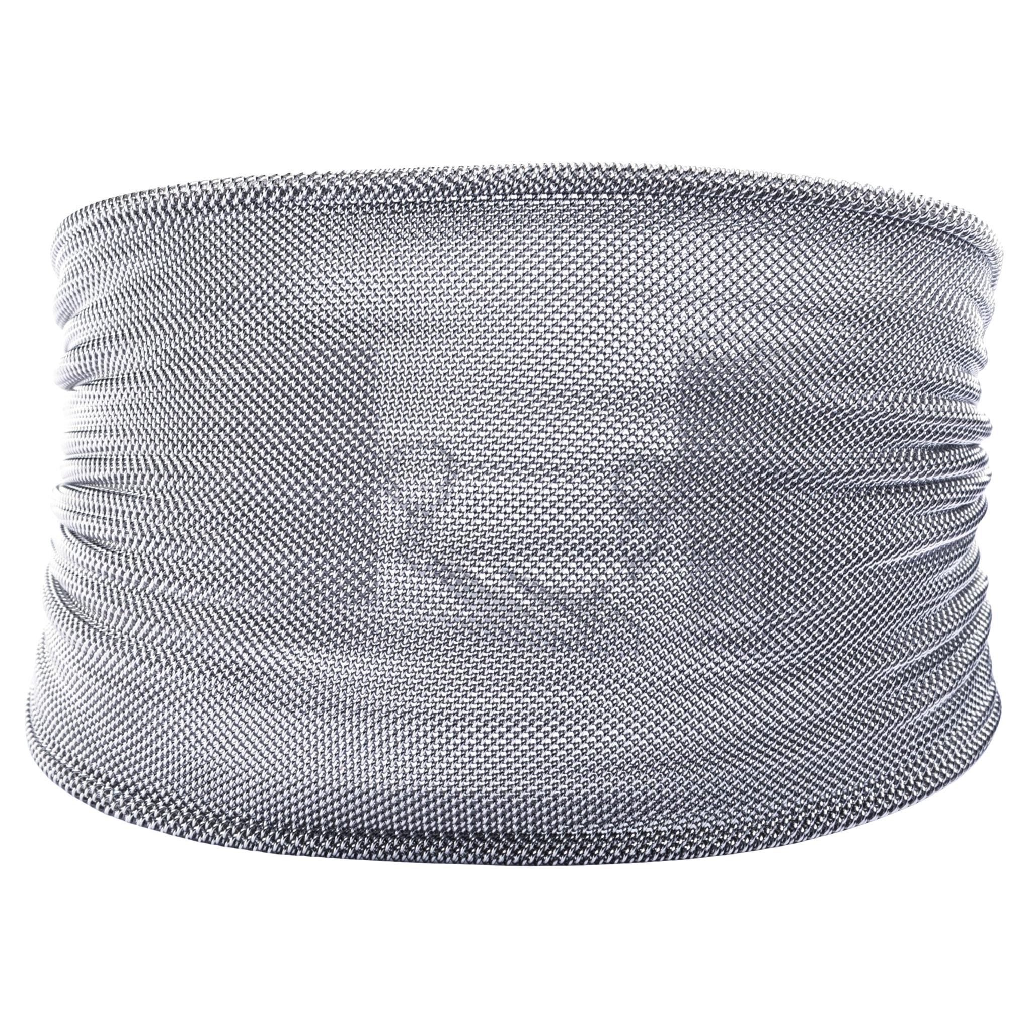 Alex Jona Sterling Silver Woven Plissé Cuff Bracelet