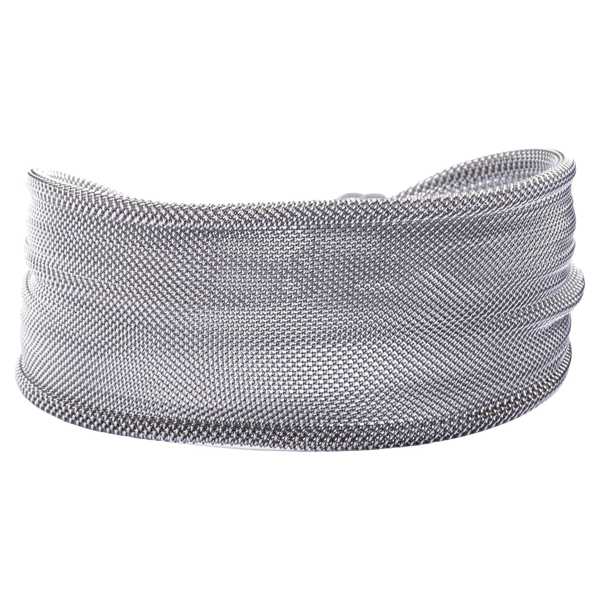 Alex Jona Sterling Silver Woven Plissé Cuff Bracelet