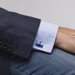 Synthetische Lapis Paste-Sterlingsilber-Manschettenknöpfe von Jona