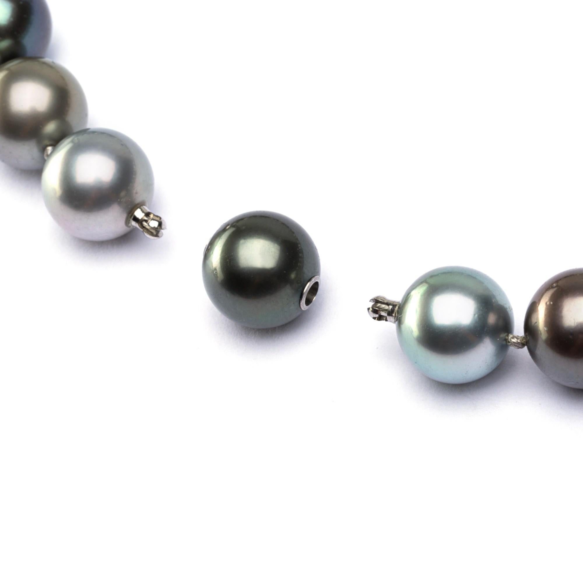 grey and white pearl necklace