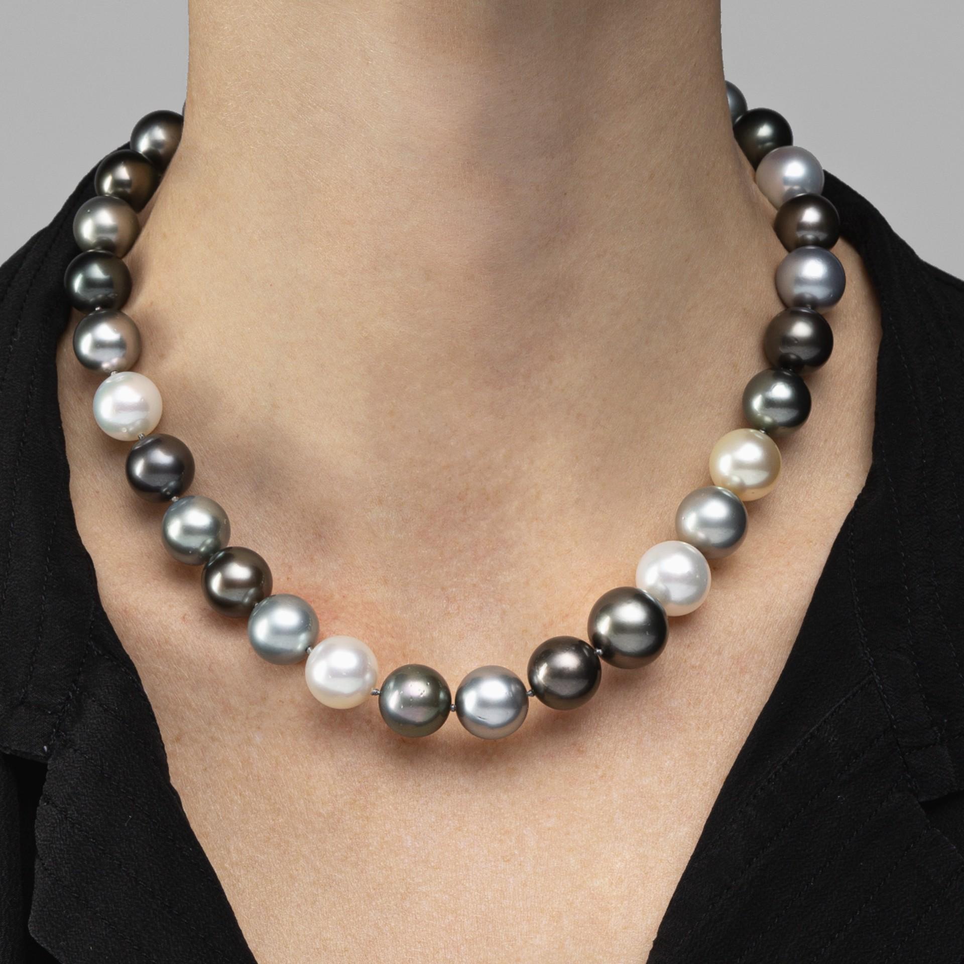 Alex Jona Tahiti Grey White South Sea Pearl Necklace In New Condition For Sale In Torino, IT
