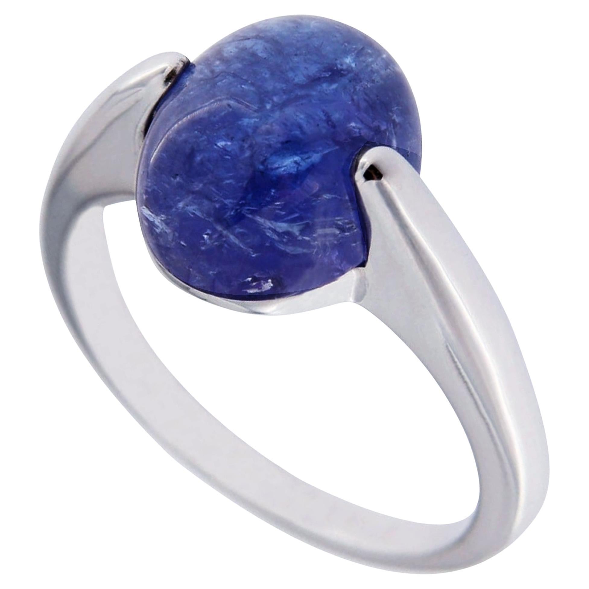 Alex Jona Tanzanite 18 Karat White Gold Solitaire Ring