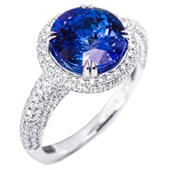 Alex Jona Tanzanite White Diamond 18 Karat White Gold Ring