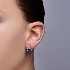 Alex Jona Tanzanite White Diamond White Gold Stud Earrings