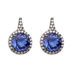 Alex Jona Tanzanite White Diamond White Gold Stud Earrings