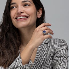 Alex Jona Tanzanite White Diamond Yellow Gold Cocktail Ring