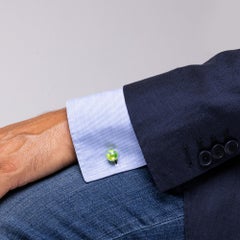 Alex Jona Tennis Ball Enamel Sterling Silver Cufflinks