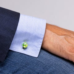 Alex Jona Tennis Racket and Ball Enamel Sterling Silver Cufflinks