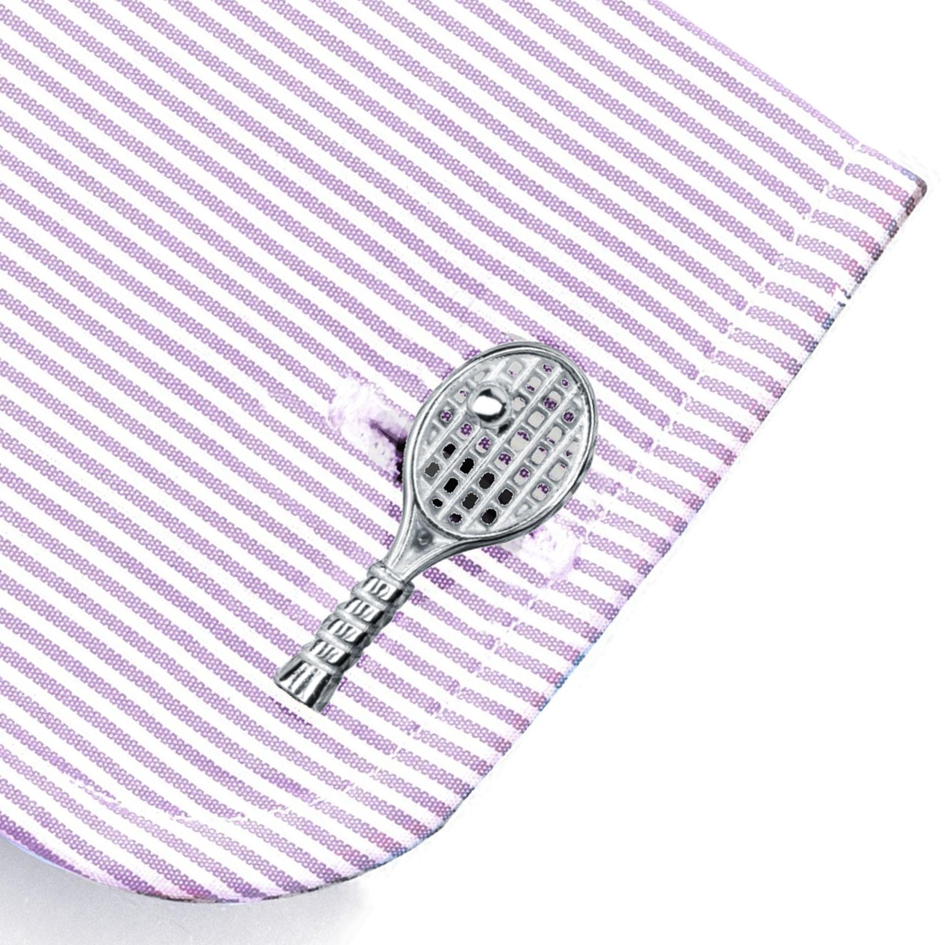 Alex Jona Tennis Racket Sterling Silver Cufflinks In New Condition In Lugano, CH