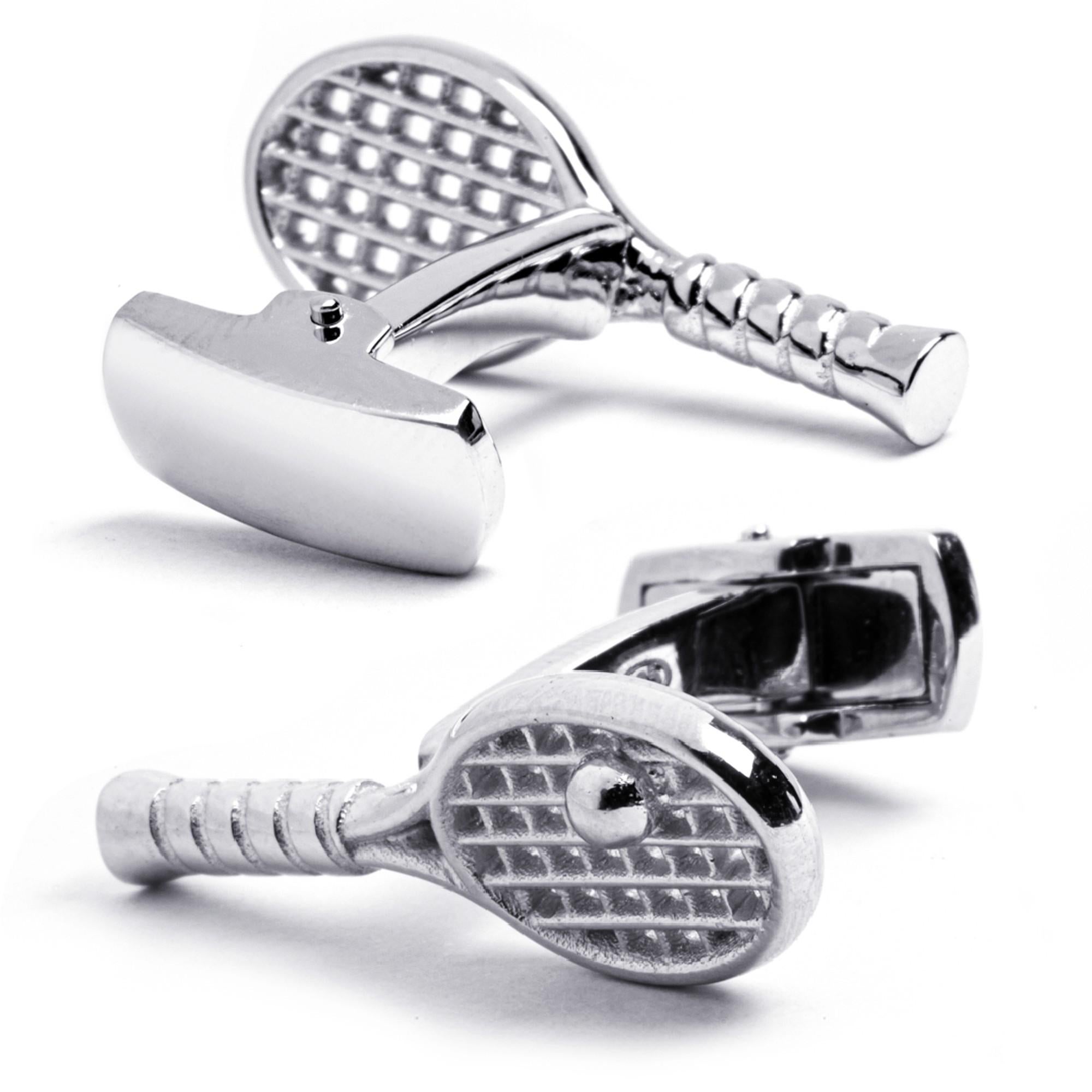 Men's Alex Jona Tennis Racket Sterling Silver Cufflinks