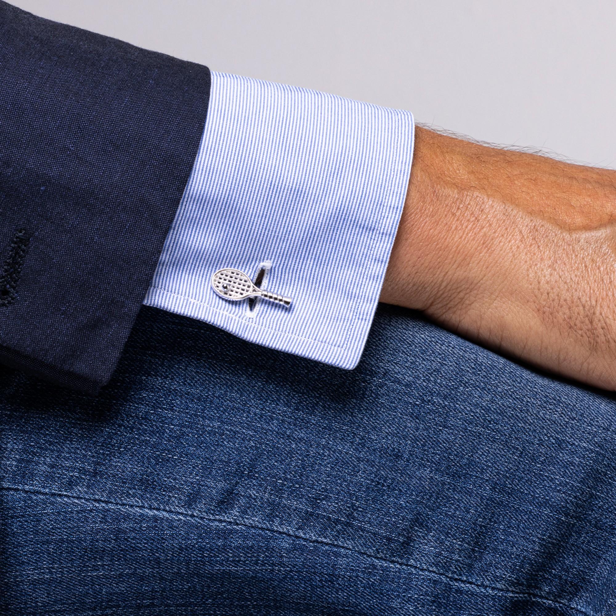 Alex Jona Tennis Racket Sterling Silver Cufflinks 1