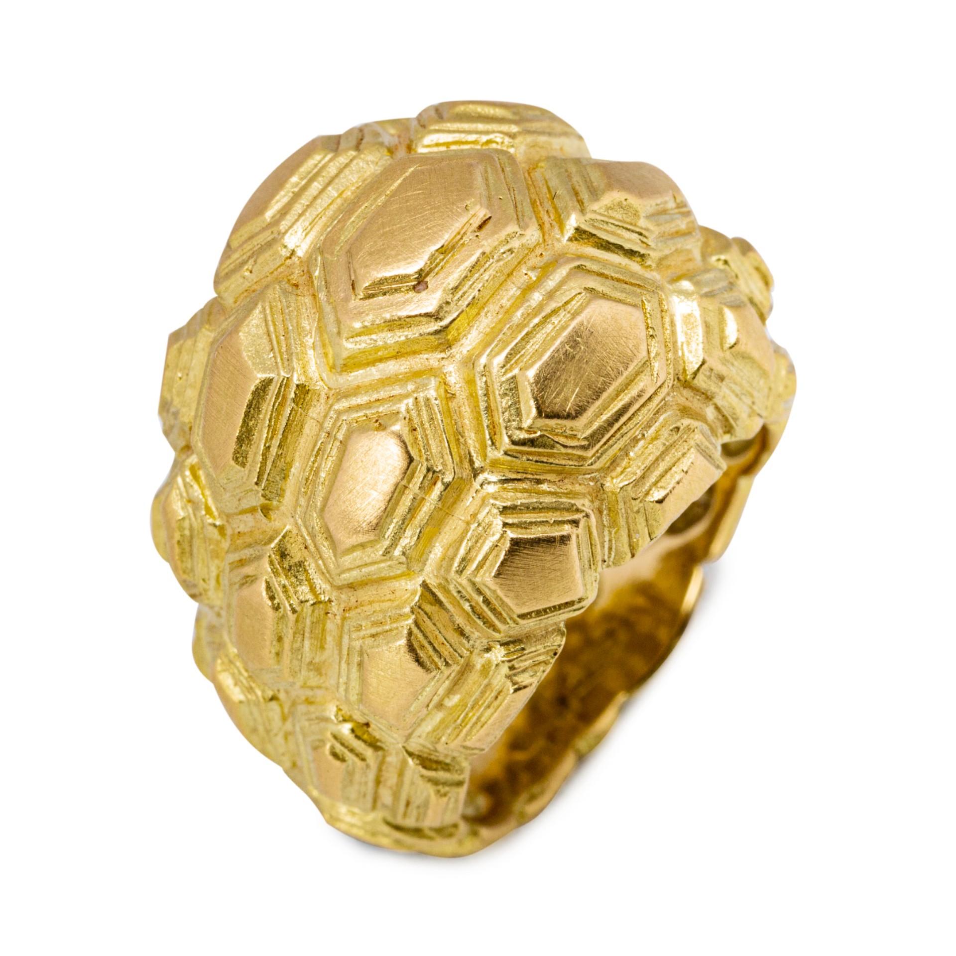 Alex Jona Testudo Bague Dome en or jaune 18 carats Neuf - En vente à Torino, IT