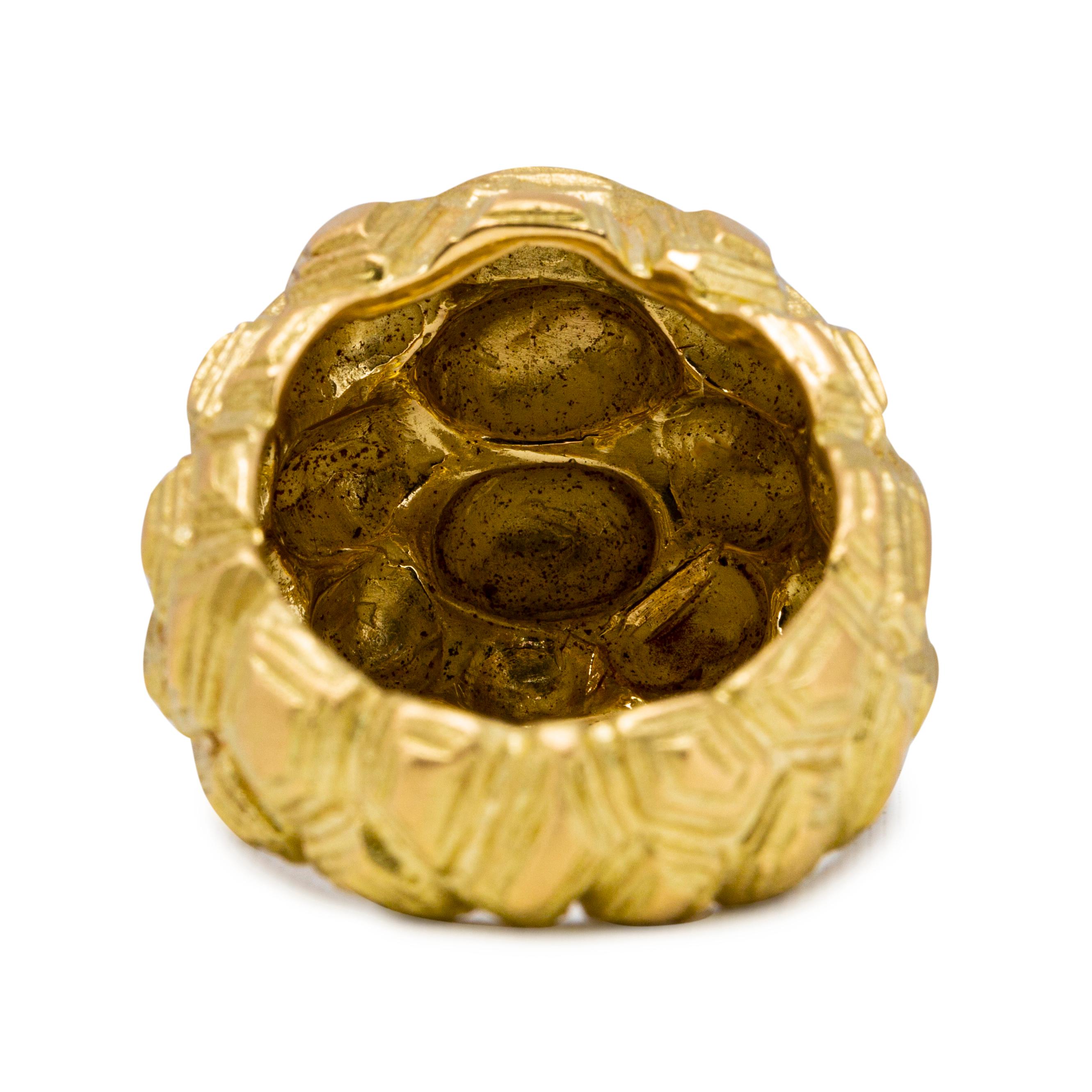 Women's or Men's Alex Jona Testudo 18 Karat Yellow Gold Dome Ring For Sale