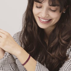 Alex Jona Three-Row Ruby 18 Karat White Gold Tennis Bracelet