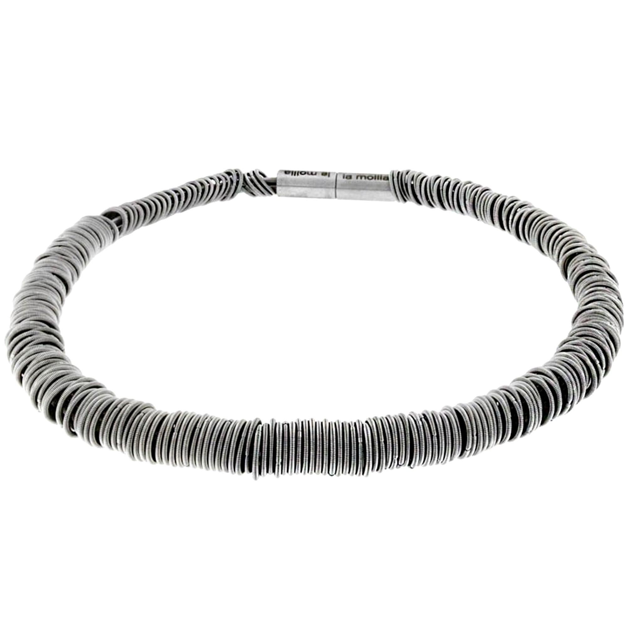 Alex Jona Tiziana N1 Edelstahl Frühling Choker Halskette für Damen oder Herren im Angebot