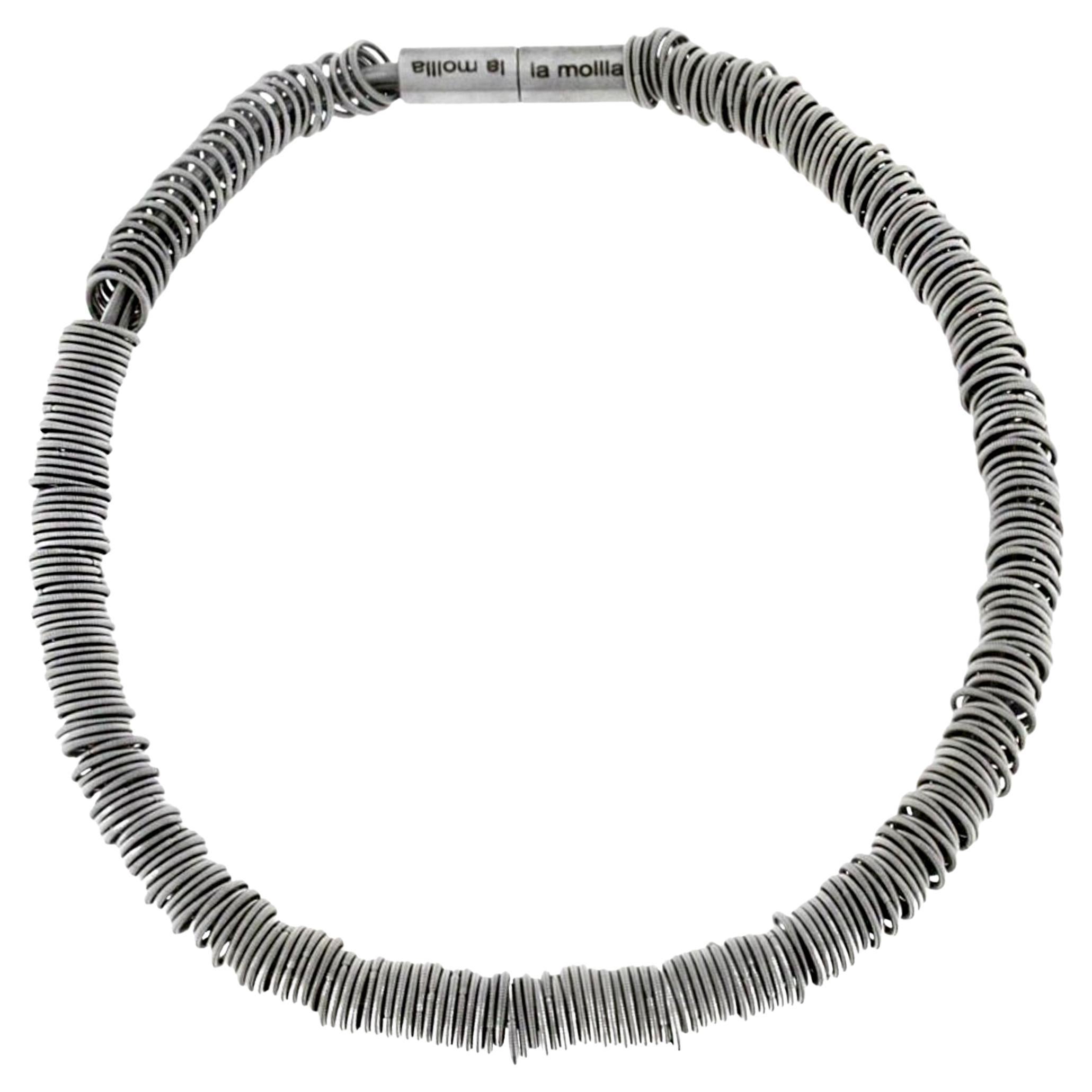 Alex Jona Tiziana N1 Stainless Steel Spring Choker Necklace For Sale