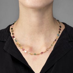Alex Jona Tourmaline 18 Karat Yellow Gold Heart Necklace