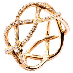 Alex Jona Treillage 18 Karat Rose Gold Eternity White Diamond Band Ring