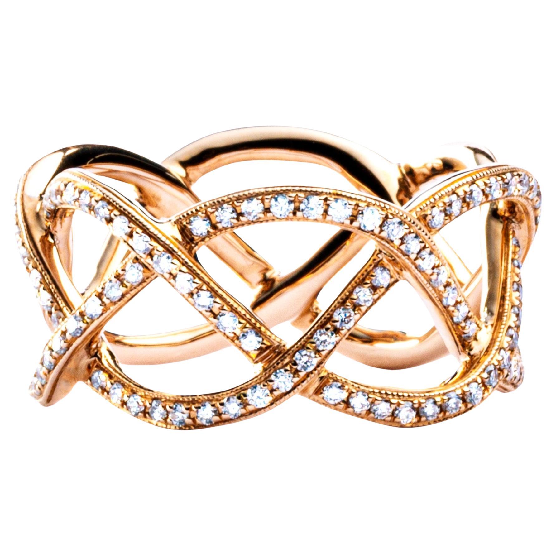 18 Karat Roségold Ewigkeitsring mit weißem Diamanten von Jona Treillage