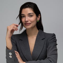 Tsavorite Flower 18 Karat Yellow Gold Stud Clip-On Earrings