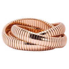 Alex Jona Tubogas Pulsera brazalete enrollable de tres vueltas en oro rosa de 18 quilates