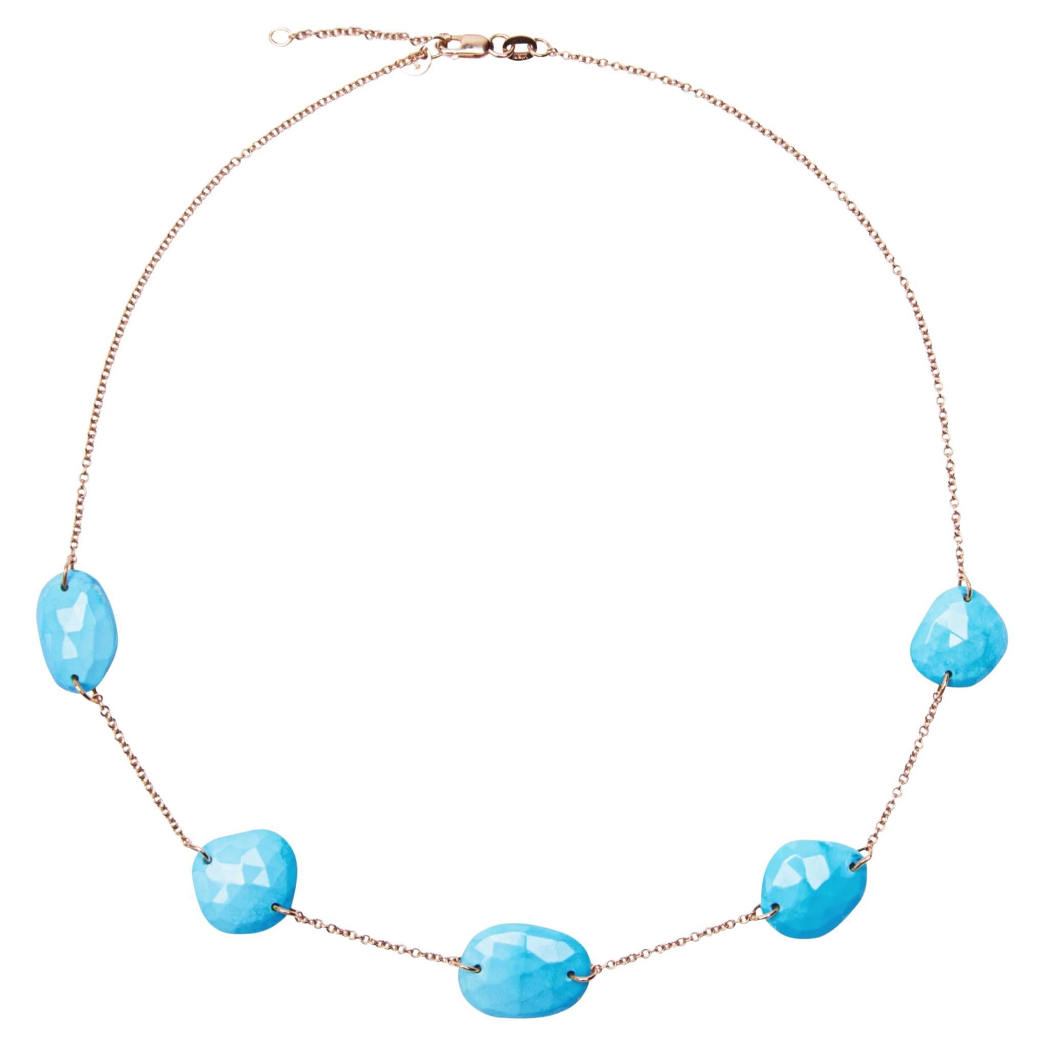 Alex Jona Turquoise 18 Karat Rose Gold Chain Necklace