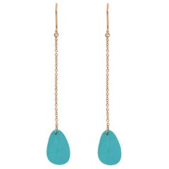 Alex Jona Pendants d'oreilles en or rose 18 carats et turquoise