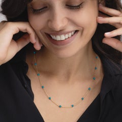 Alex Jona Turquoise 18 Karat Yellow Gold Chain Necklace