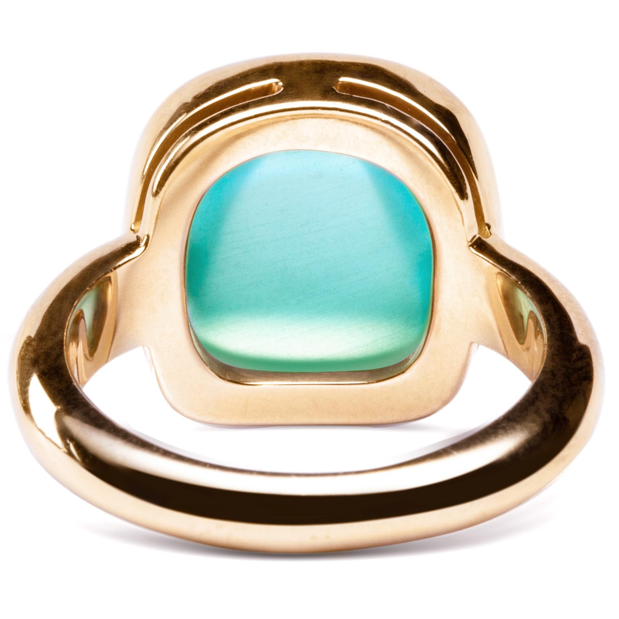 Women's Alex Jona Turquoise Quartz 18 Karat Rose Gold Ring For Sale