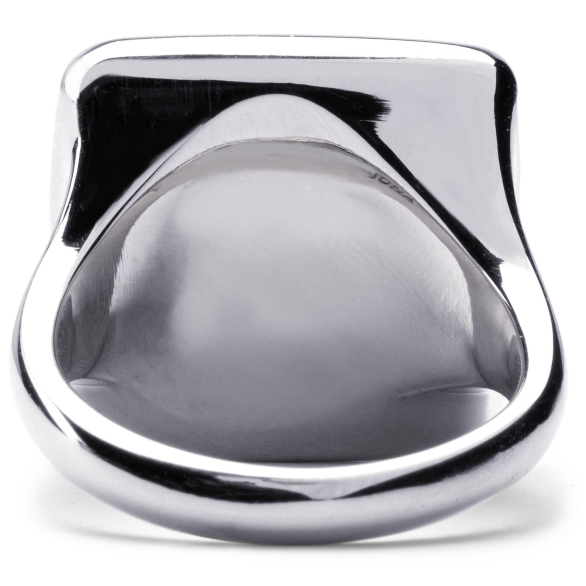 Alex Jona Turquoise Sterling Silver Signet Ring For Sale 1