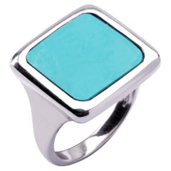 Alex Jona Turquoise Sterling Silver Signet Ring