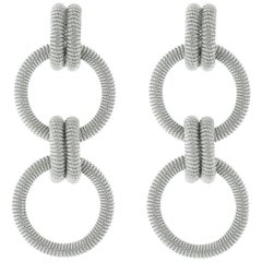 Alex Jona Twisted Wire Sterling Silver Pendant Earrings