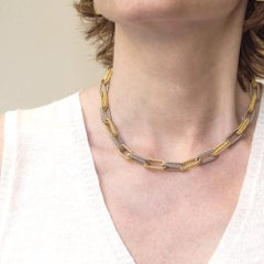 Alex Jona, collier à maillons bicolore en or 18 carats jaune et blanc