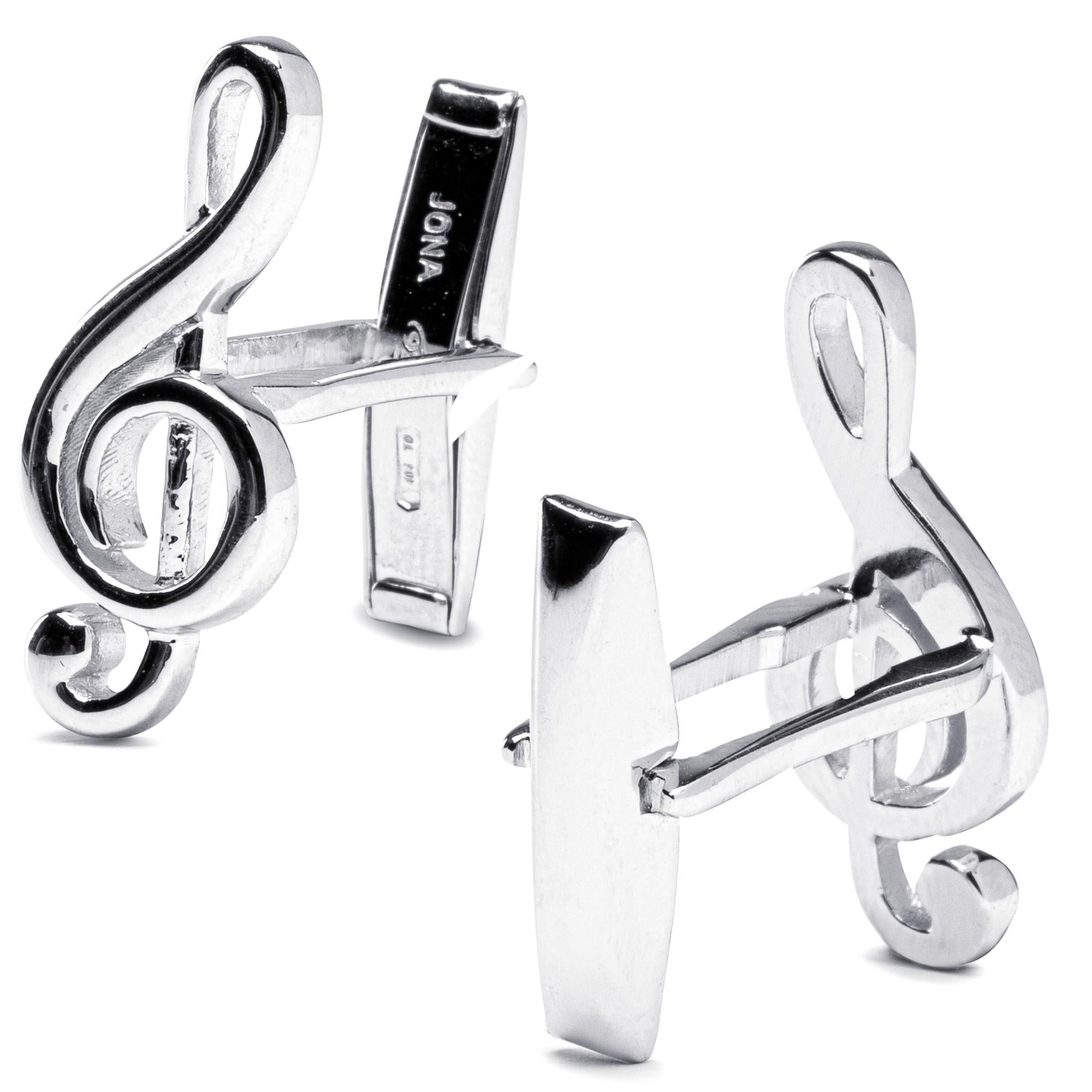 Alex Jona Violin Key Sterling Silver Cufflinks For Sale 1
