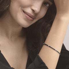 Alex Jona White Black Diamond 18 Karat White Gold Tennis Bracelet