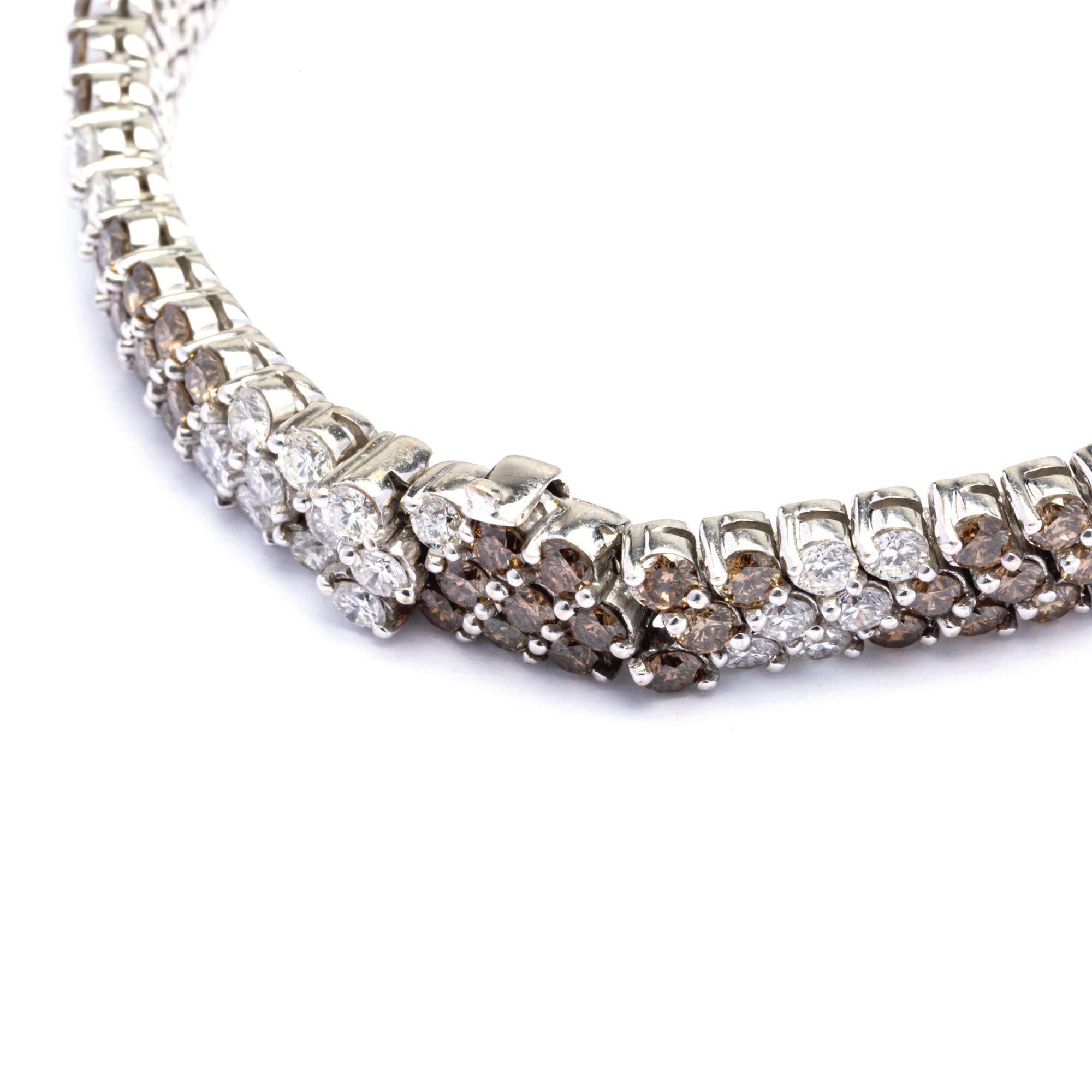Alex Jona White & Champagne Diamond Gold Bracelet For Sale 3