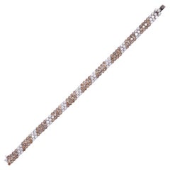 Alex Jona Bracciale in oro con diamanti bianchi e champagne