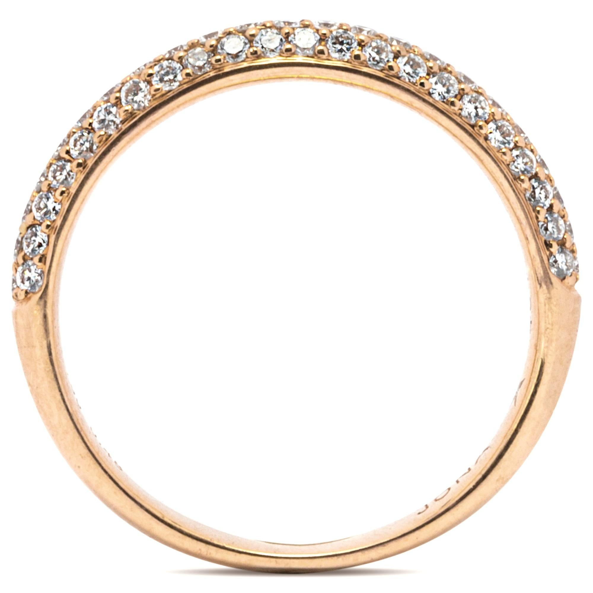 Alex Jona White Diamond 18 Karat Rose Gold Band Ring For Sale 1