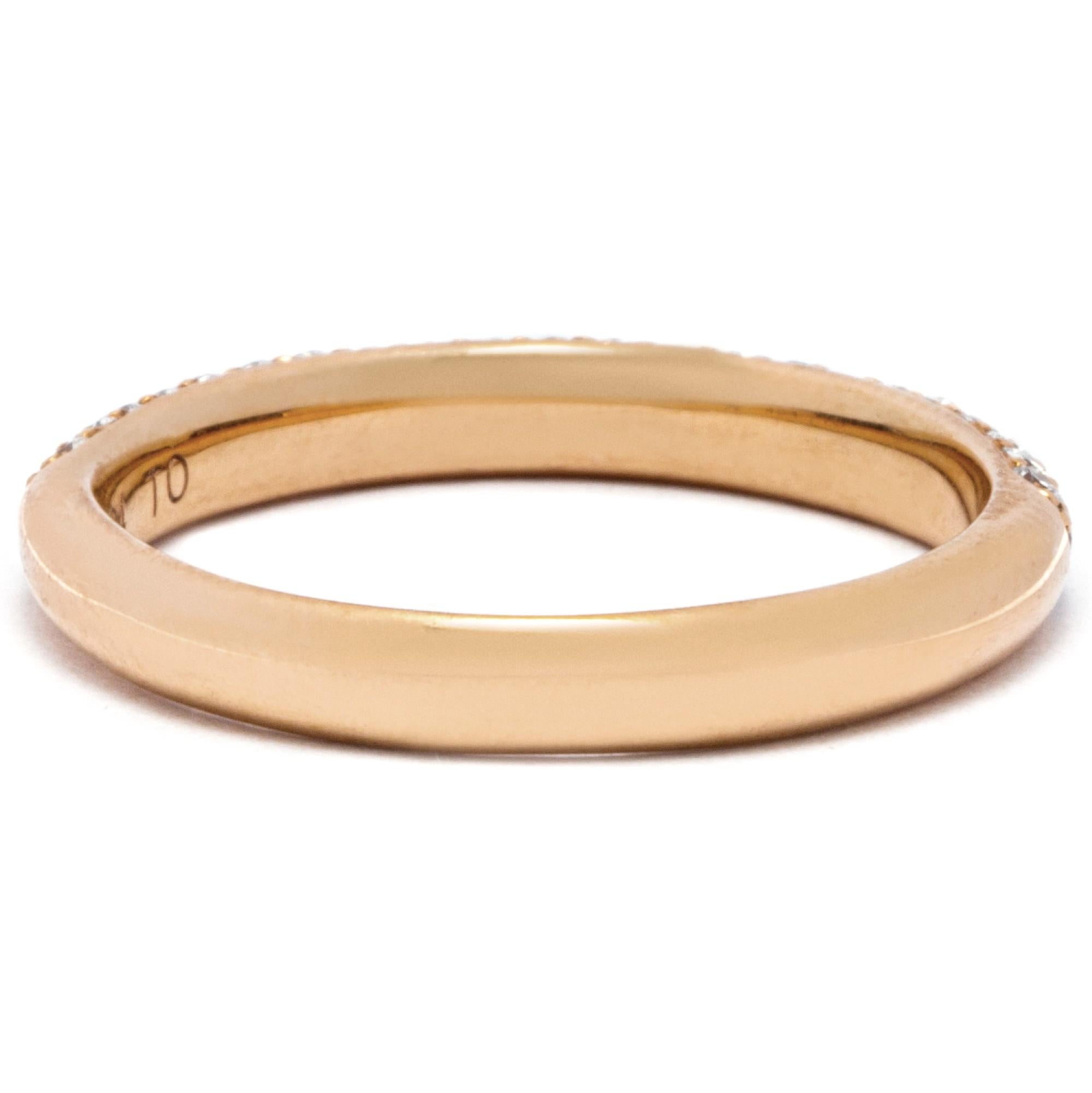 Alex Jona White Diamond 18 Karat Rose Gold Band Ring For Sale 2